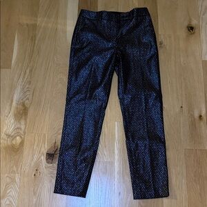 White House Black Market Black Patterned Cropped Pants
